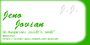 jeno jovian business card